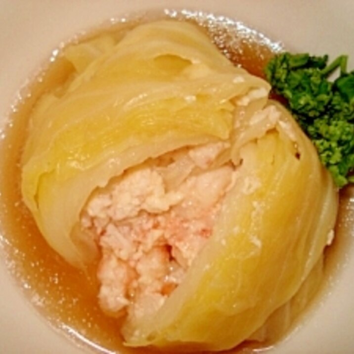 豆腐と海老の和風ロールキャベツ